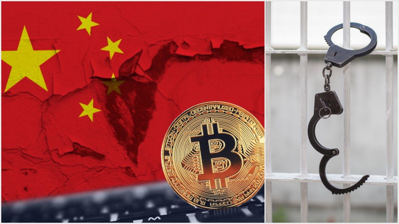 China, bitcoin, handcuffs