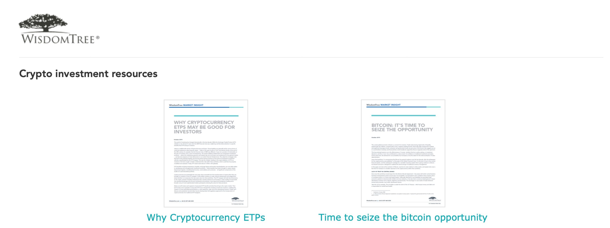 Wisdomtree's Physically Backed Bitcoin ETP Goes Live on SIX Stock Exchange Wisdomtree's Physically Backed Bitcoin ETP Goes Live on SIX Stock Exchange