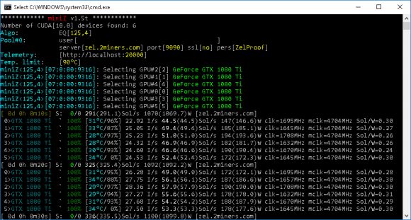 New miniZ v1.5t Nvidia CUDA Miner with Better Performance and Stability