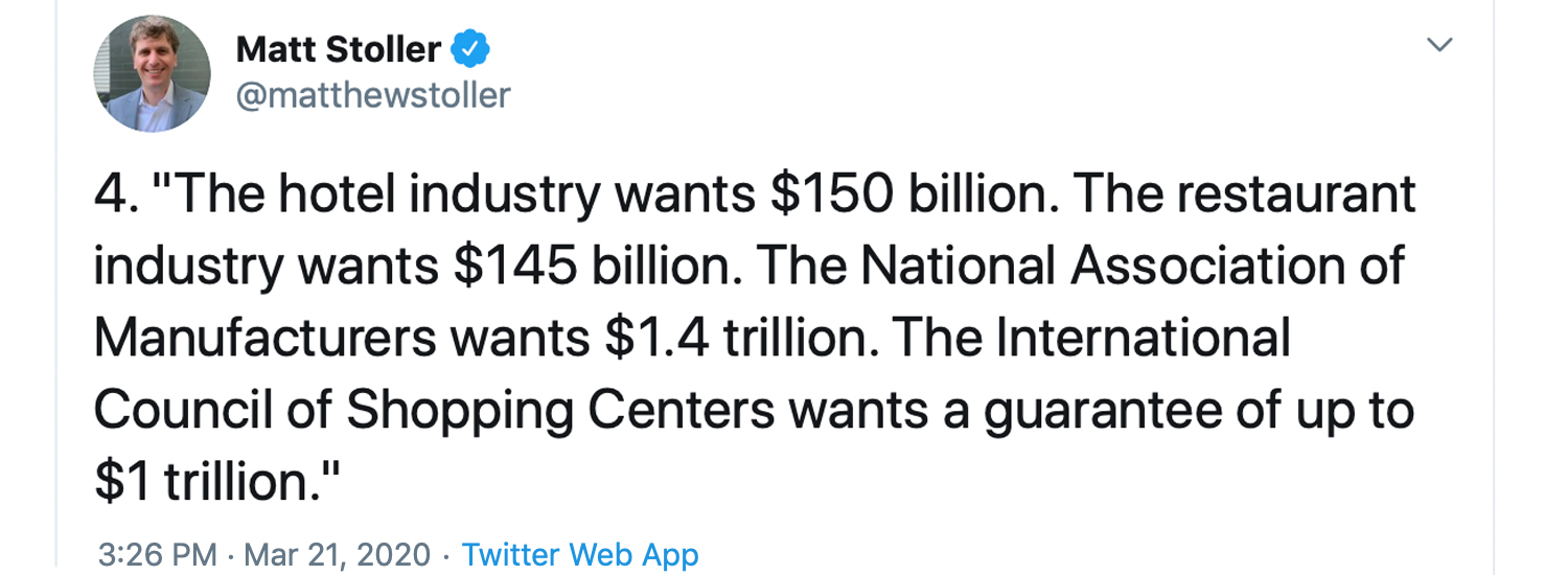 The Multi Trillion-Dollar Stimulus Package: These Are the US Corporations Begging for Bailouts