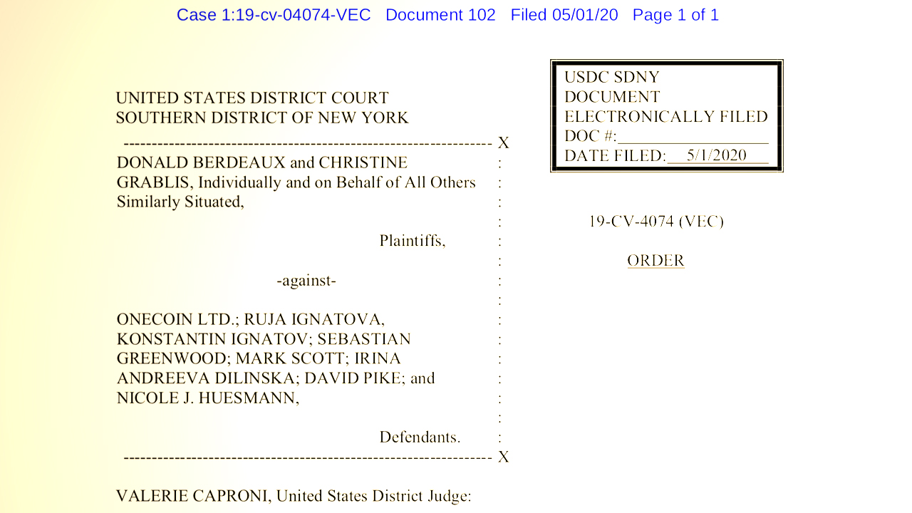 Onecoin Lawsuit Continues: Judge Lifts Stay Order, Investigators Search for 'Crypto Queen' Onecoin Lawsuit Continues: Judge Lifts Stay Order, Investigators Search for 'Crypto Queen'