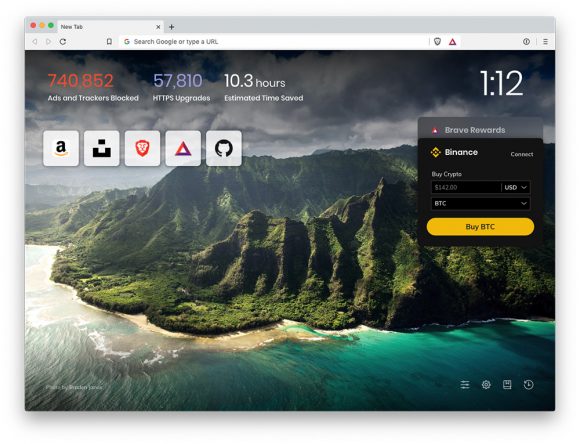 Binance Widget Available to All Brave Desktop Browser Users