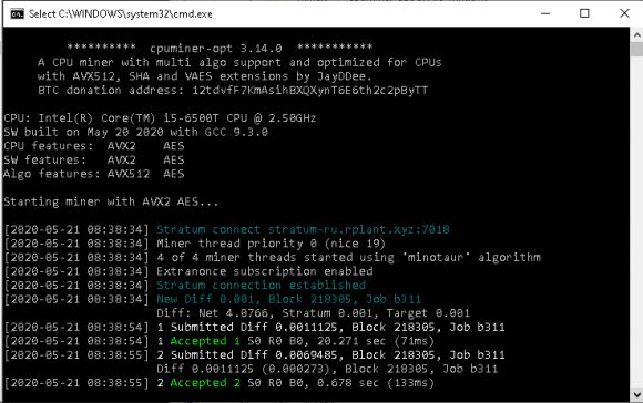 CPU Mining With the cpuminer-opt Free and Open Source Miner