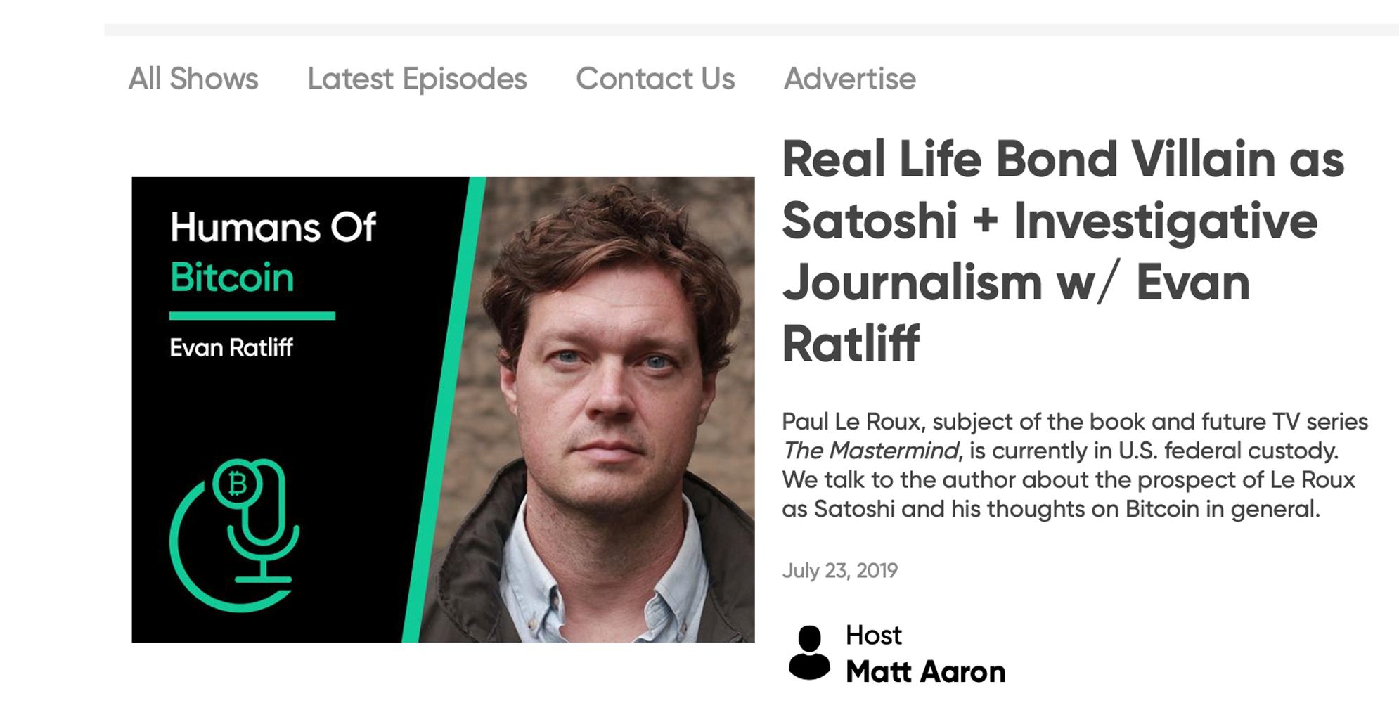 The Many Facts Pointing to Paul Le Roux Being Satoshi Nakamoto The Many Facts Pointing to Paul Le Roux Being Satoshi Nakamoto