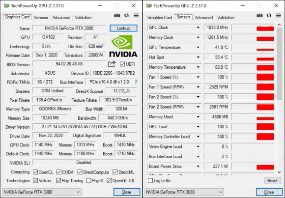 TechPowerUp GPU-Z 2.37.0 With Nvidia GDDR6X Memory Temperature Monitoring