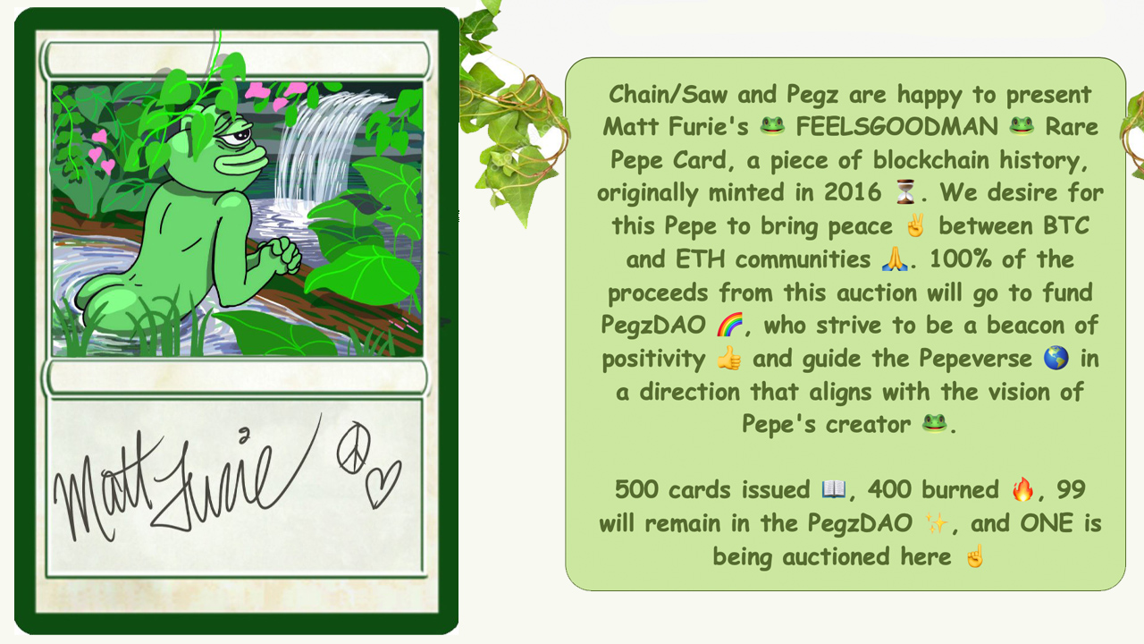 Matt Furie Adds to 2016 NFT Card Collection — 'Rare Pepe Directory Is Complete,' Says NFT Wallet Creator