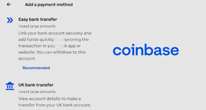 Crypto exchange Coinbase to support Easy Bank Transfers for UK users