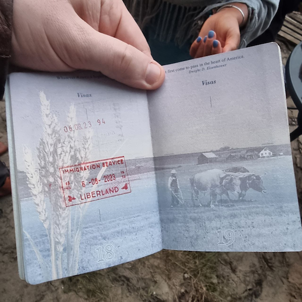 Liberland stamp on an American passport